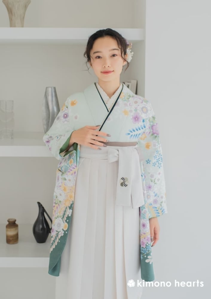 白袴　水色　卒業式　卒業袴