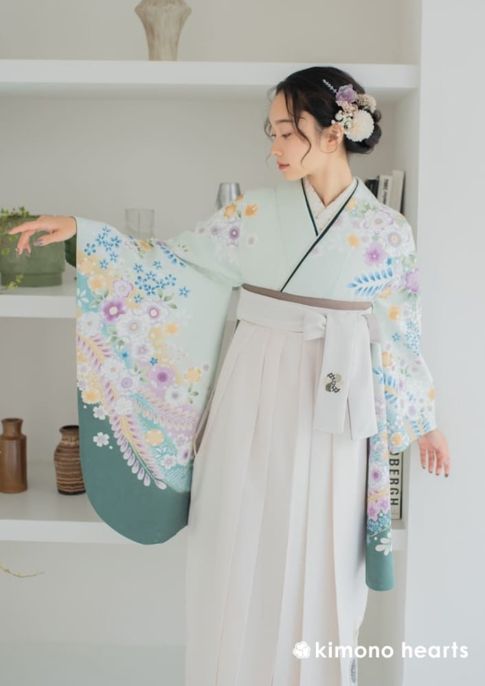 白袴　水色　卒業式　卒業袴