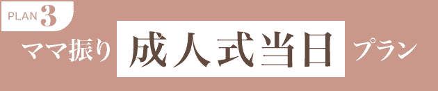 PLAN.3《ママ振り 成人式当日プラン》